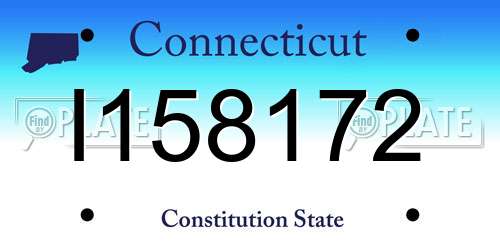 I158172 Connecticut License Plate