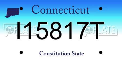I15817T Connecticut License Plate