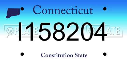 I158204 Connecticut License Plate