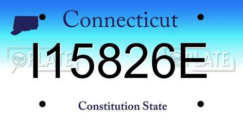 I15826E Connecticut License Plate