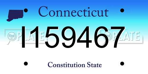 I159467 Connecticut License Plate