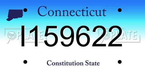 I159622 Connecticut License Plate