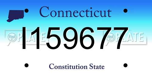I159677 Connecticut License Plate