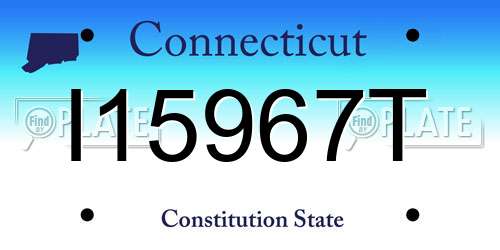 I15967T Connecticut License Plate