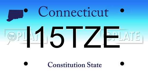 I15TZE Connecticut License Plate