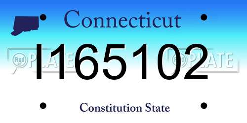I165102 Connecticut License Plate