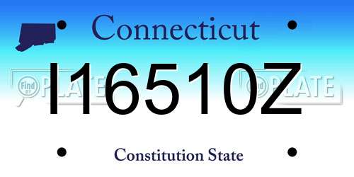 I16510Z Connecticut License Plate