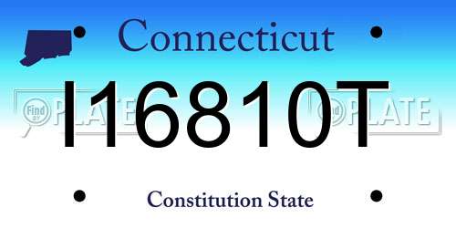 I16810T Connecticut License Plate