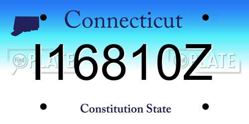 I16810Z Connecticut License Plate