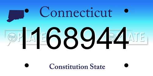 I168944 Connecticut License Plate