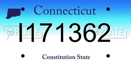 I171362 Connecticut License Plate