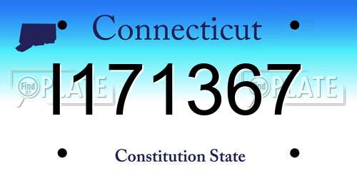 I171367 Connecticut License Plate
