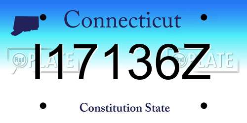 I17136Z Connecticut License Plate