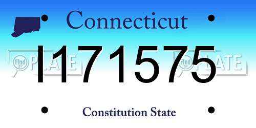 I171575 Connecticut License Plate