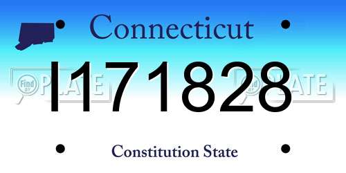 I171828 Connecticut License Plate