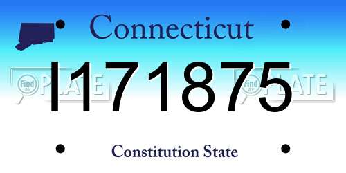 I171875 Connecticut License Plate
