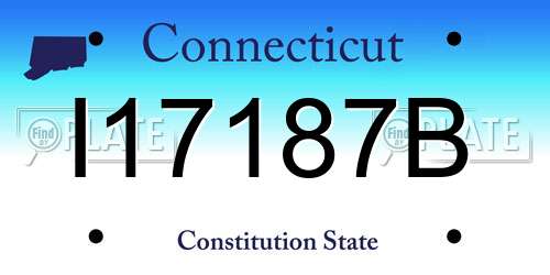 I17187B Connecticut License Plate