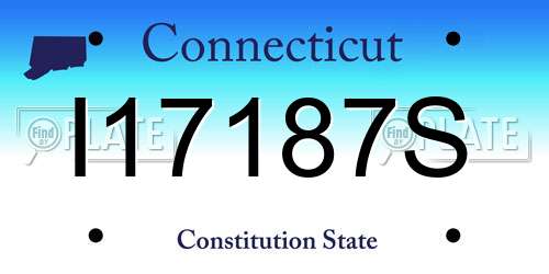 I17187S Connecticut License Plate
