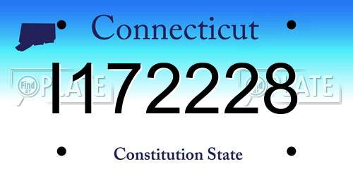 I172228 Connecticut License Plate