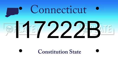 I17222B Connecticut License Plate