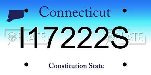 I17222S Connecticut License Plate