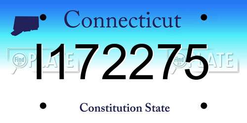 I172275 Connecticut License Plate