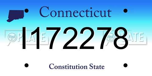 I172278 Connecticut License Plate