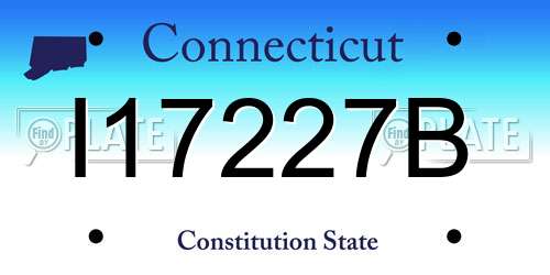 I17227B Connecticut License Plate