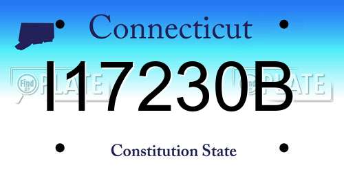 I17230B Connecticut License Plate
