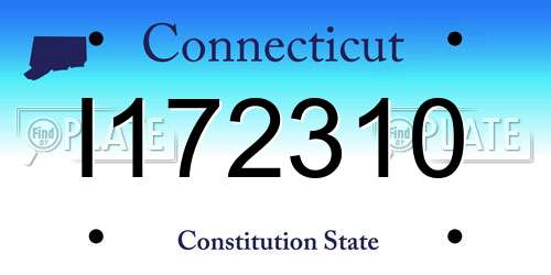 I172310 Connecticut License Plate