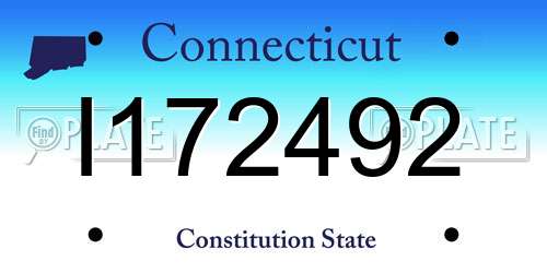 I172492 Connecticut License Plate