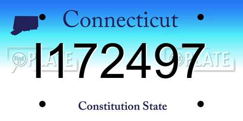 I172497 Connecticut License Plate