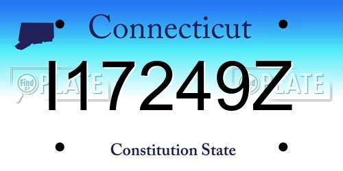 I17249Z Connecticut License Plate
