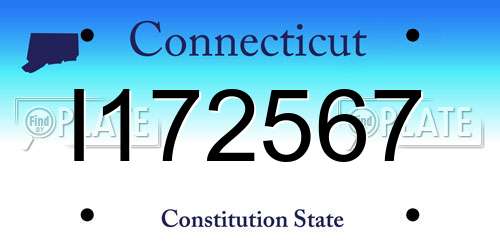 I172567 Connecticut License Plate