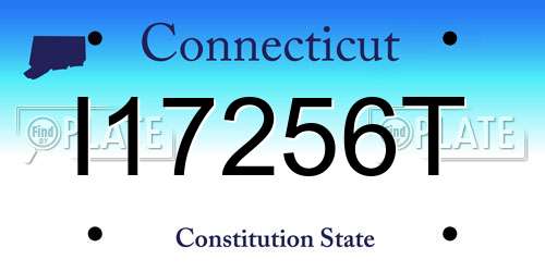 I17256T Connecticut License Plate