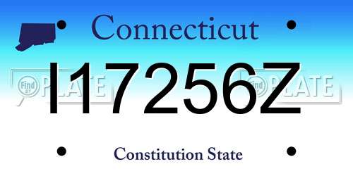 I17256Z Connecticut License Plate