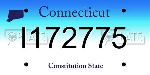I172775 Connecticut License Plate
