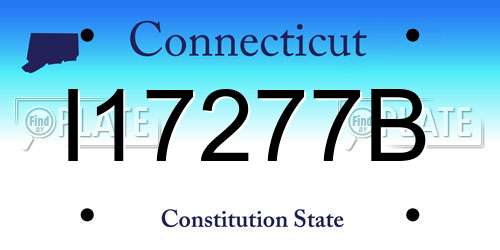 I17277B Connecticut License Plate