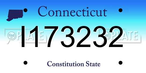 I173232 Connecticut License Plate