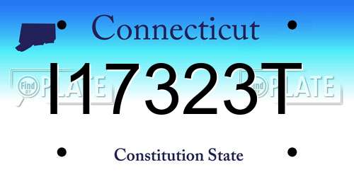 I17323T Connecticut License Plate