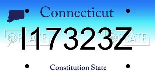 I17323Z Connecticut License Plate