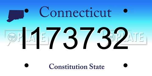 I173732 Connecticut License Plate