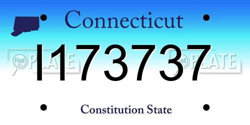 I173737 Connecticut License Plate
