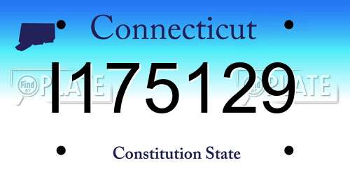 I175129 Connecticut License Plate