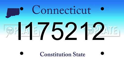 I175212 Connecticut License Plate