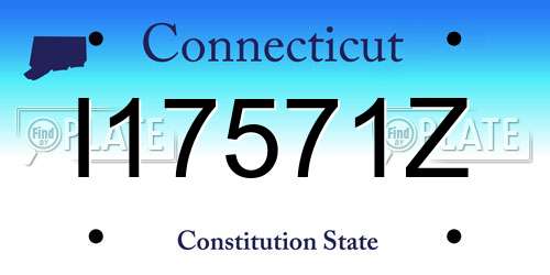 I17571Z Connecticut License Plate