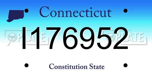 I176952 Connecticut License Plate