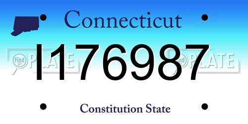 I176987 Connecticut License Plate