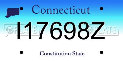 I17698Z Connecticut License Plate