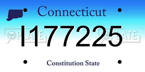 I177225 Connecticut License Plate
